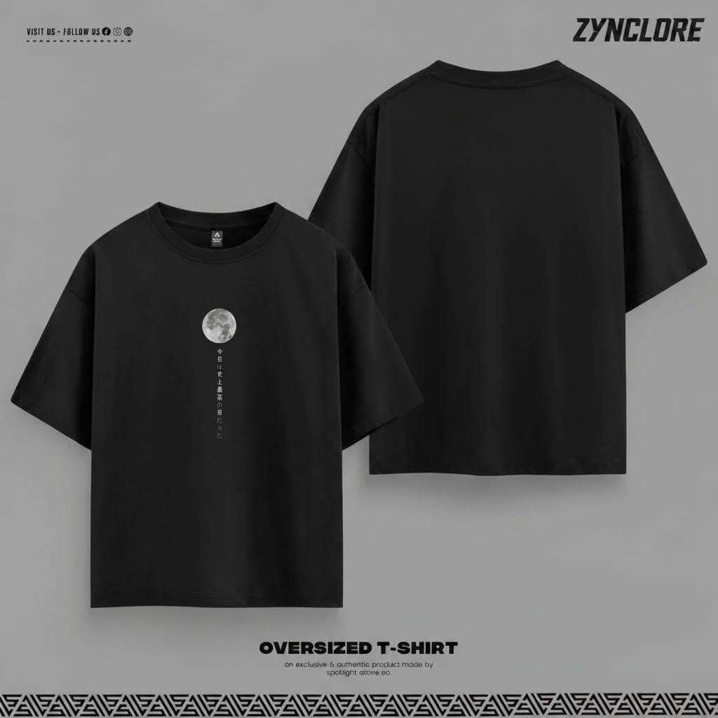 Moonlight Minimal Graphic Black T-Shirt