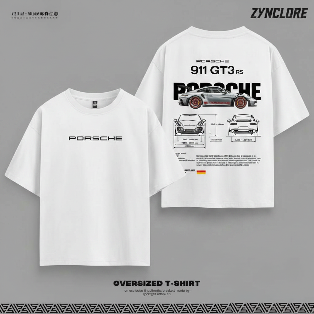 Porsche 911 GT3 RS Graphic Oversized T-Shirt